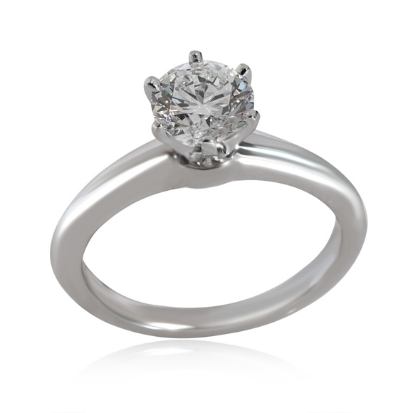 Tiffany & Co. Solitaire Diamond Engagement Ring in Platinum F VS2 0.93 CTW - Picture 3 of 4